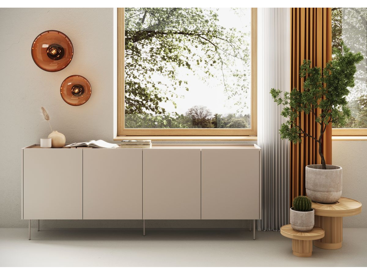 Ensemble ATLAS avec buffet 220 cm + meuble TV 220 cm beige — vue 4