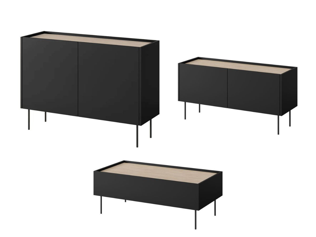 ATLAS set met 120 cm dressoir + 120 cm tv-meubel + 120 cm salontafel