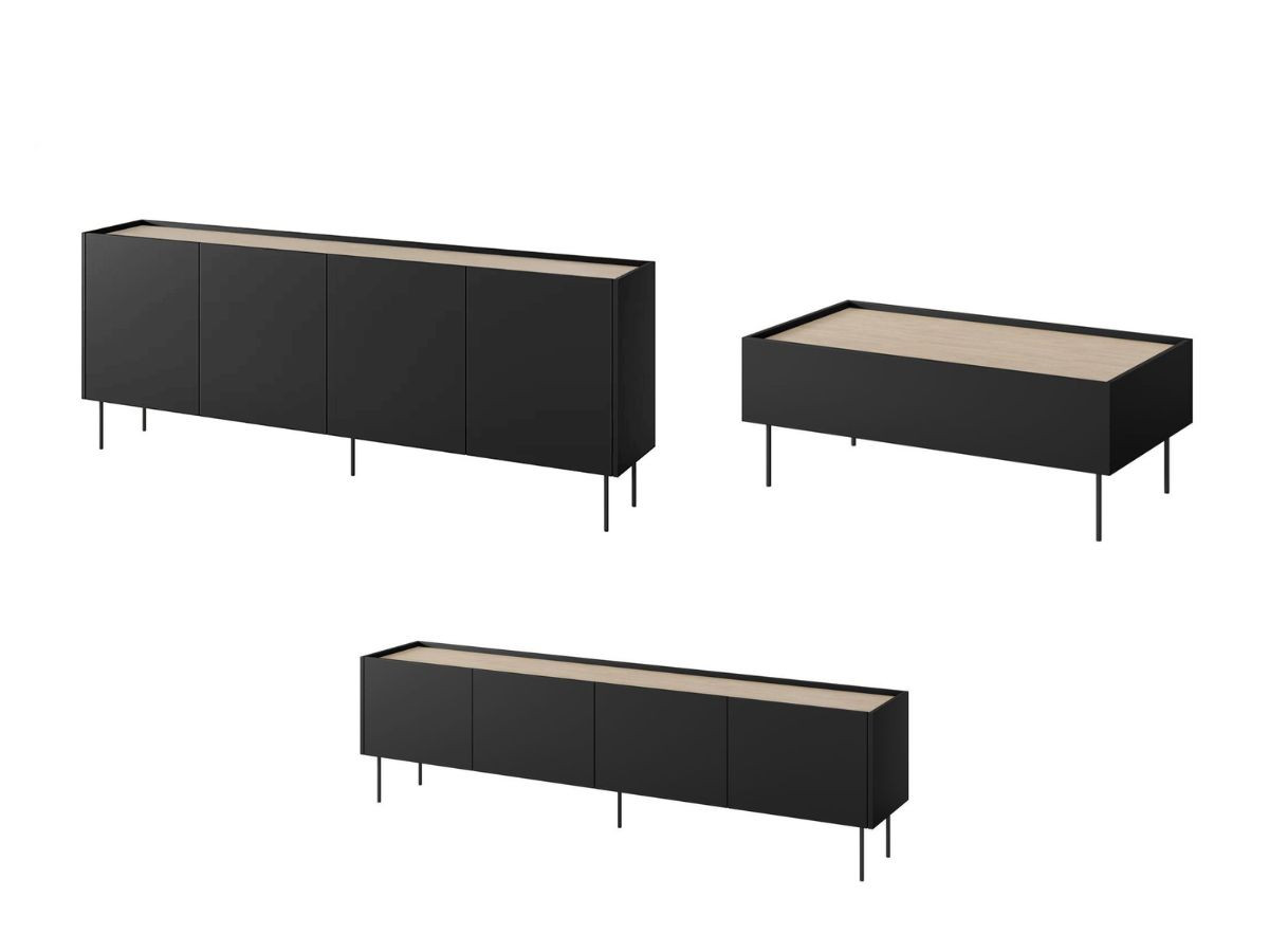 ATLAS set met 220 cm dressoir + 220 cm tv-meubel + 120 cm salontafel