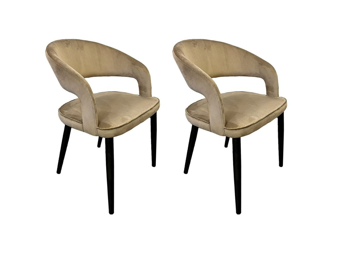 Lot de 2 chaises LOUIS tissu velours