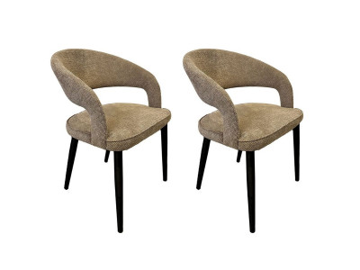 Lot de 2 chaises LOUIS tissu texturé