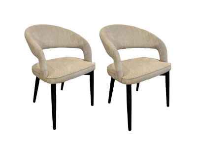 Lot de 2 chaises LOUIS tissu texturé