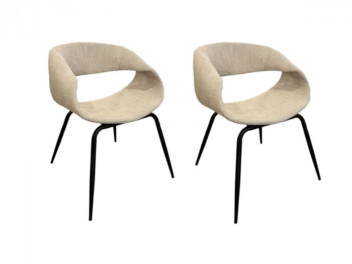 Lot de 2 chaises ISABELLE tissu texturé