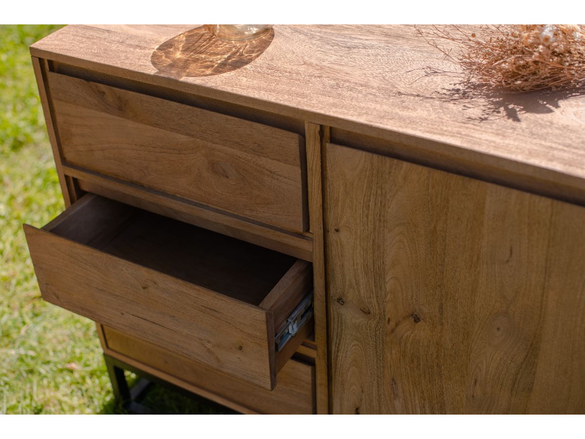 BERGERAC 3-deurs dressoir 190 cm Massief mangohout