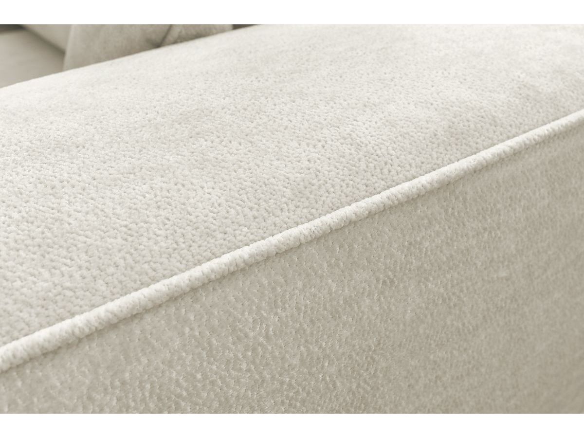 Canapé d'angle fixe EVEREST tissu chiné - Orange - Angle droit - 10 coussins