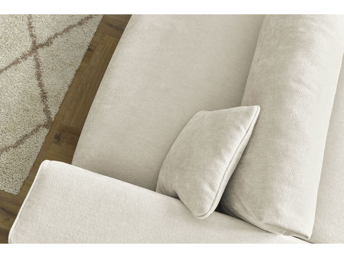 Canapé d'angle fixe EVEREST tissu chiné - Orange - Angle droit - 10 coussins