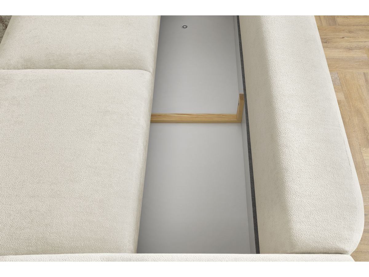 Canapé d'angle fixe EVEREST tissu chiné - Orange - Angle droit - 10 coussins