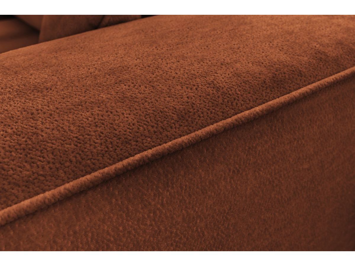 Canapé d'angle fixe EVEREST tissu chiné - Orange - Angle droit - 10 coussins
