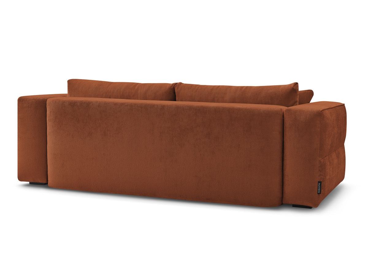 Canapé d'angle fixe EVEREST tissu chiné - Orange - Angle droit - 10 coussins