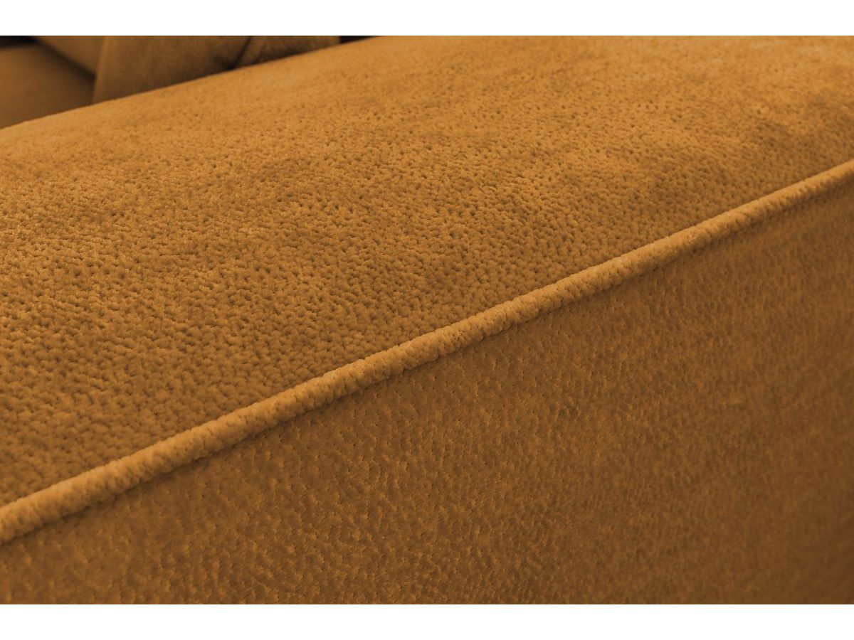 Canapé d'angle fixe EVEREST tissu chiné - Orange - Angle droit - 10 coussins