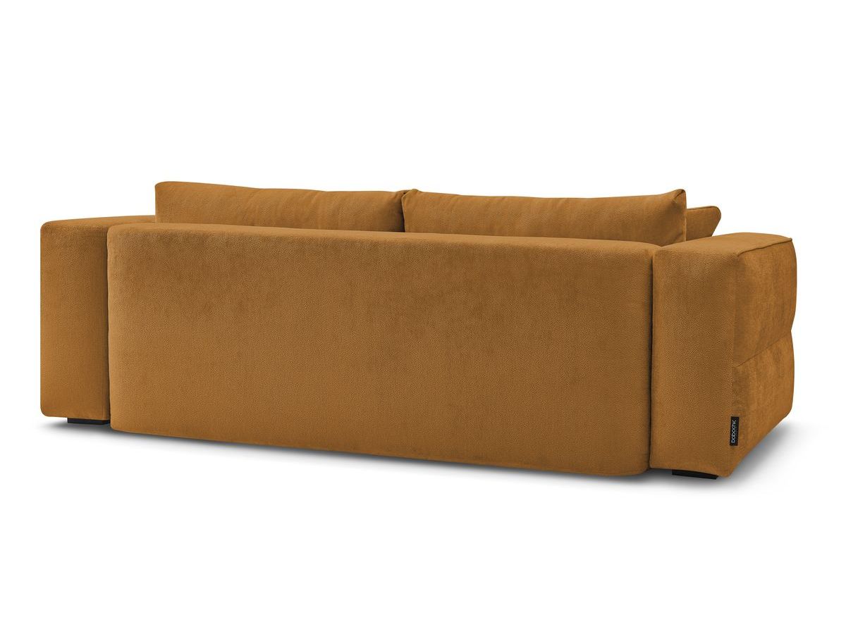 Canapé d'angle fixe EVEREST tissu chiné - Orange - Angle droit - 10 coussins