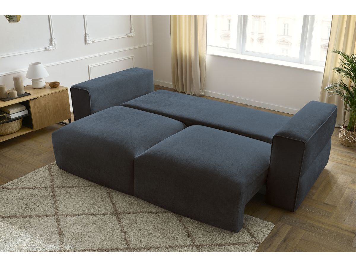 Canapé d'angle fixe EVEREST tissu chiné - Orange - Angle droit - 10 coussins