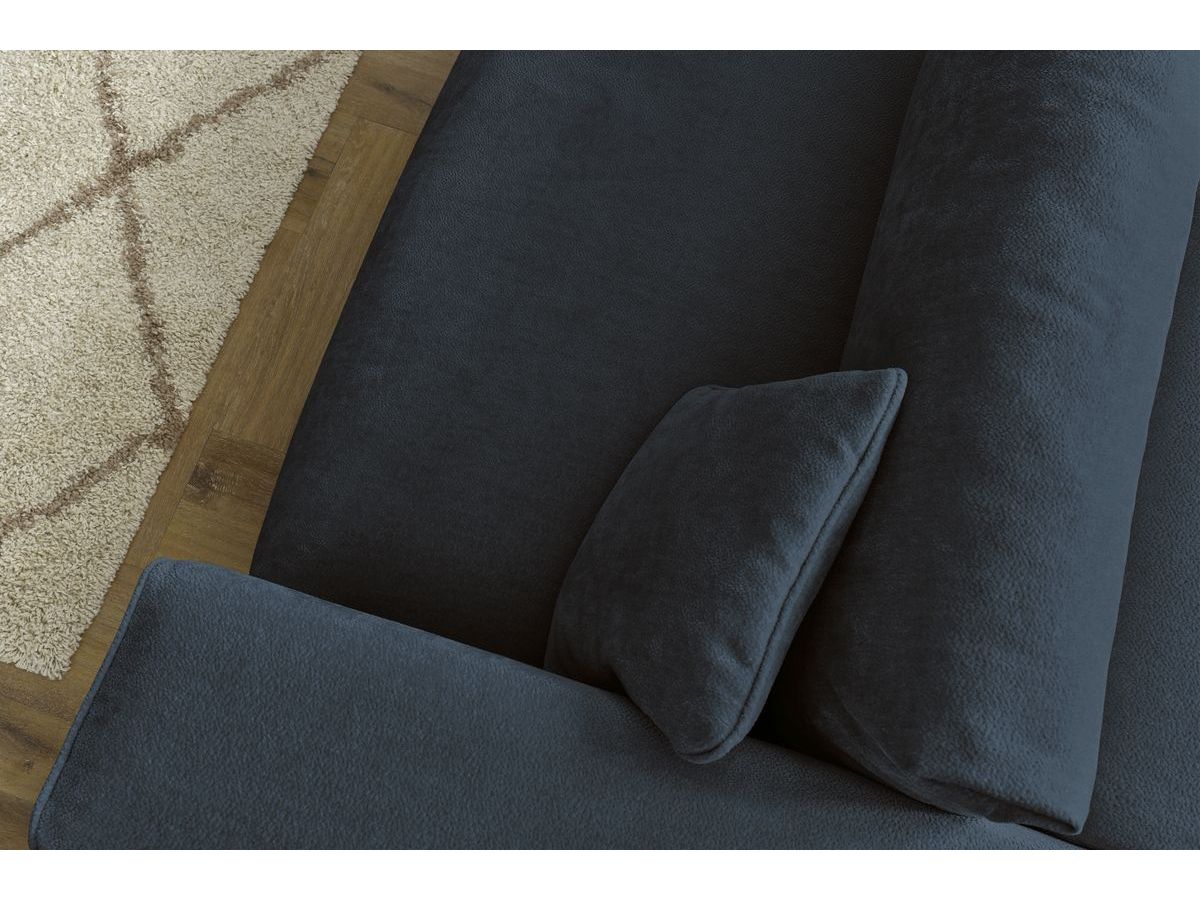 Canapé d'angle fixe EVEREST tissu chiné - Orange - Angle droit - 10 coussins