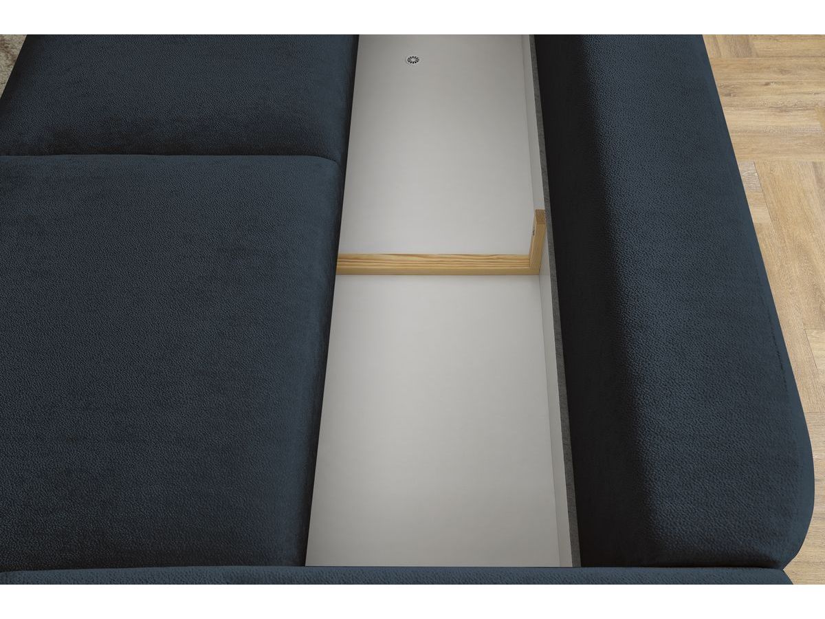 Canapé d'angle fixe EVEREST tissu chiné - Orange - Angle droit - 10 coussins