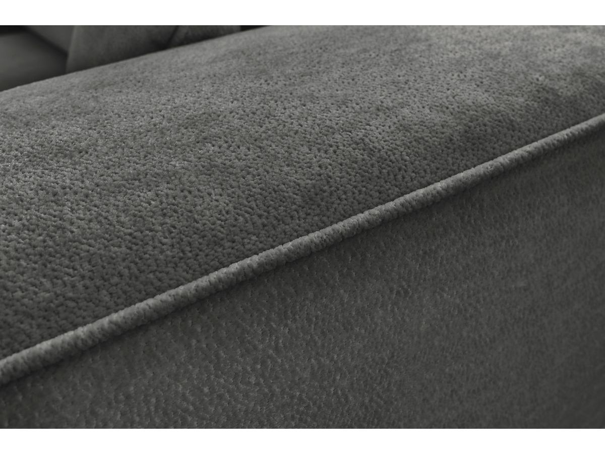 Canapé d'angle fixe EVEREST tissu chiné - Orange - Angle droit - 10 coussins