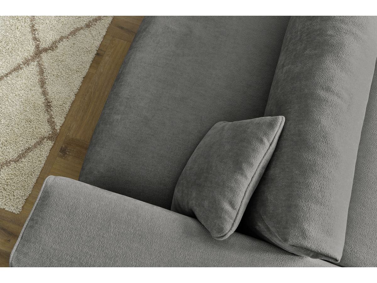 Canapé d'angle fixe EVEREST tissu chiné - Orange - Angle droit - 10 coussins