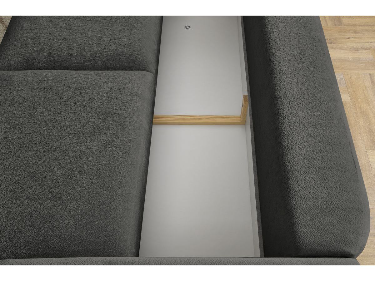 Canapé d'angle fixe EVEREST tissu chiné - Orange - Angle droit - 10 coussins