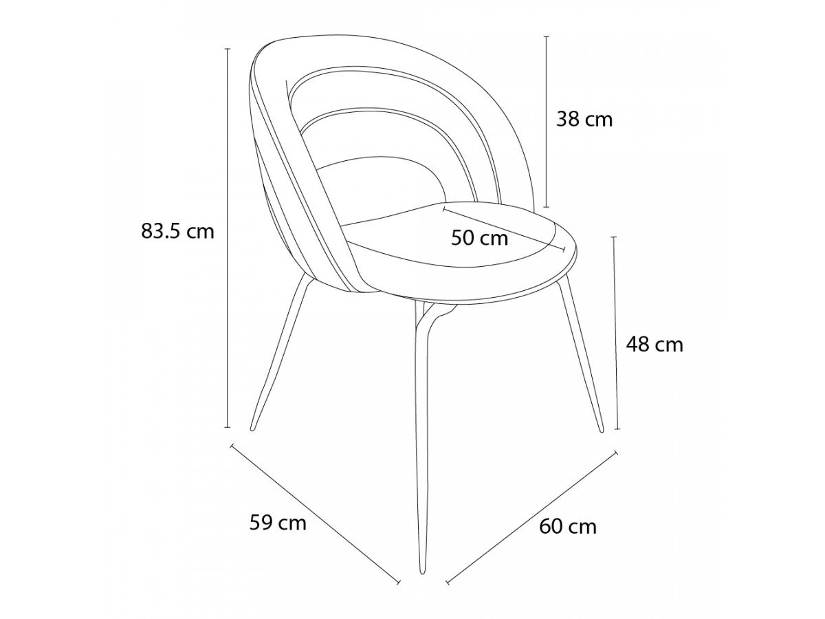Set van 2 DOMI fluwelen stoffen stoelen