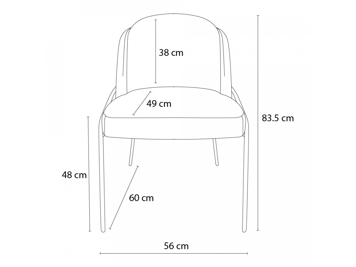 Set van 2 MAYA stoelen in structuurstof