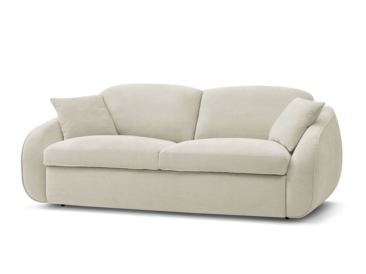Canapé droit convertible CEZANNE ouverture express tissu lisse