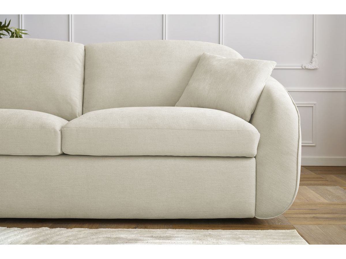 Canapé droit convertible CEZANNE ouverture express tissu lisse