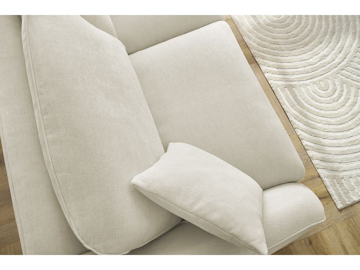 Canapé droit convertible CEZANNE ouverture express tissu lisse