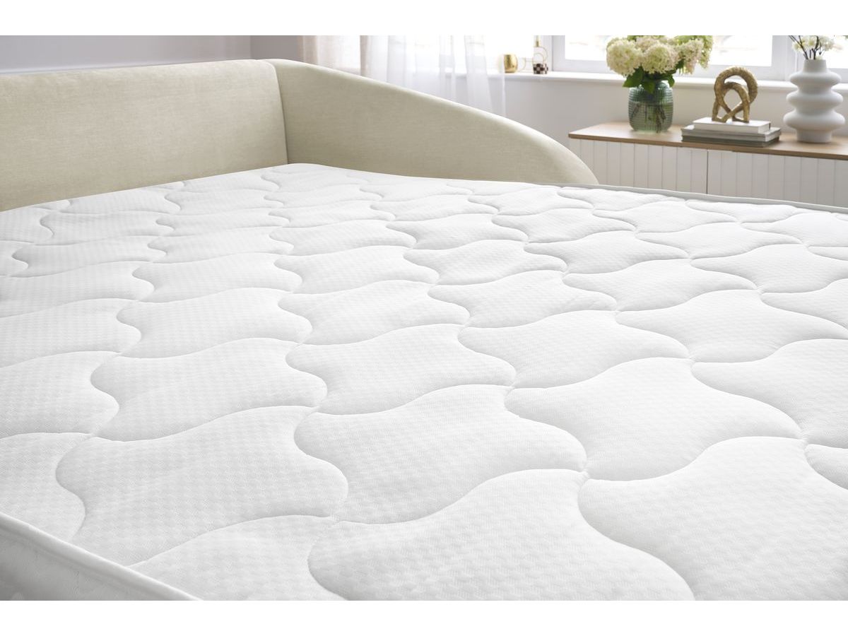 Canapé droit convertible CEZANNE ouverture express tissu lisse