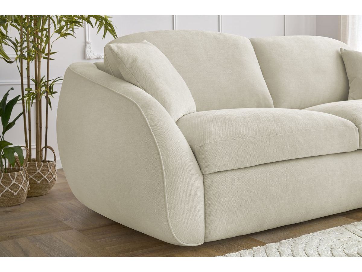 Canapé droit convertible CEZANNE ouverture express tissu lisse