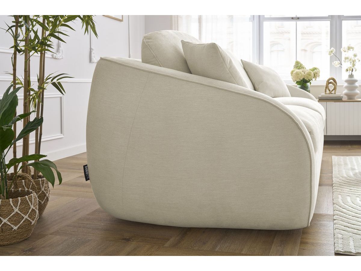 Canapé droit convertible CEZANNE ouverture express tissu lisse