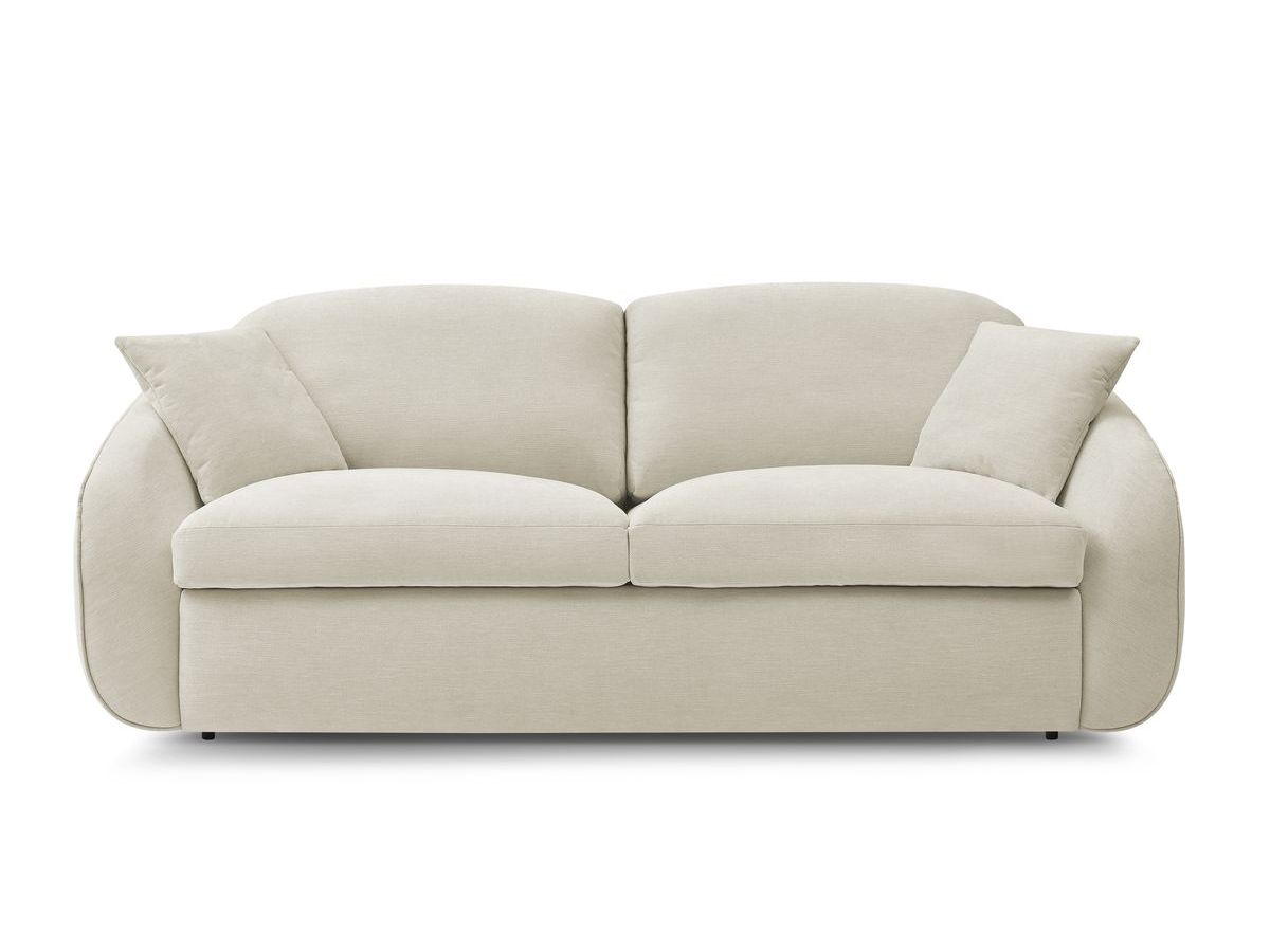 Canapé droit convertible CEZANNE ouverture express tissu lisse