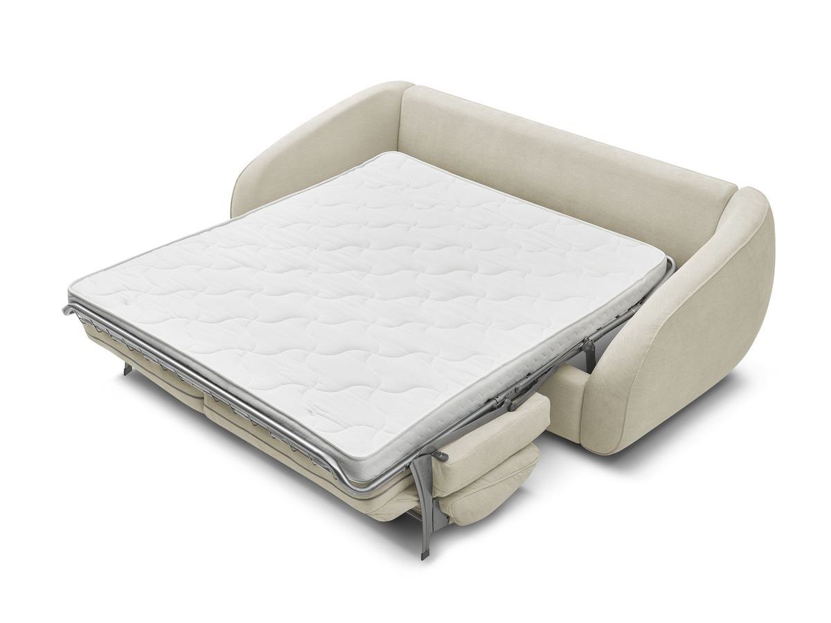 Canapé droit convertible CEZANNE ouverture express tissu lisse