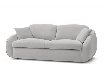 Canapé droit convertible CEZANNE ouverture express tissu lisse
