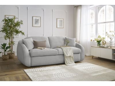 Canapé droit convertible CEZANNE ouverture express tissu lisse