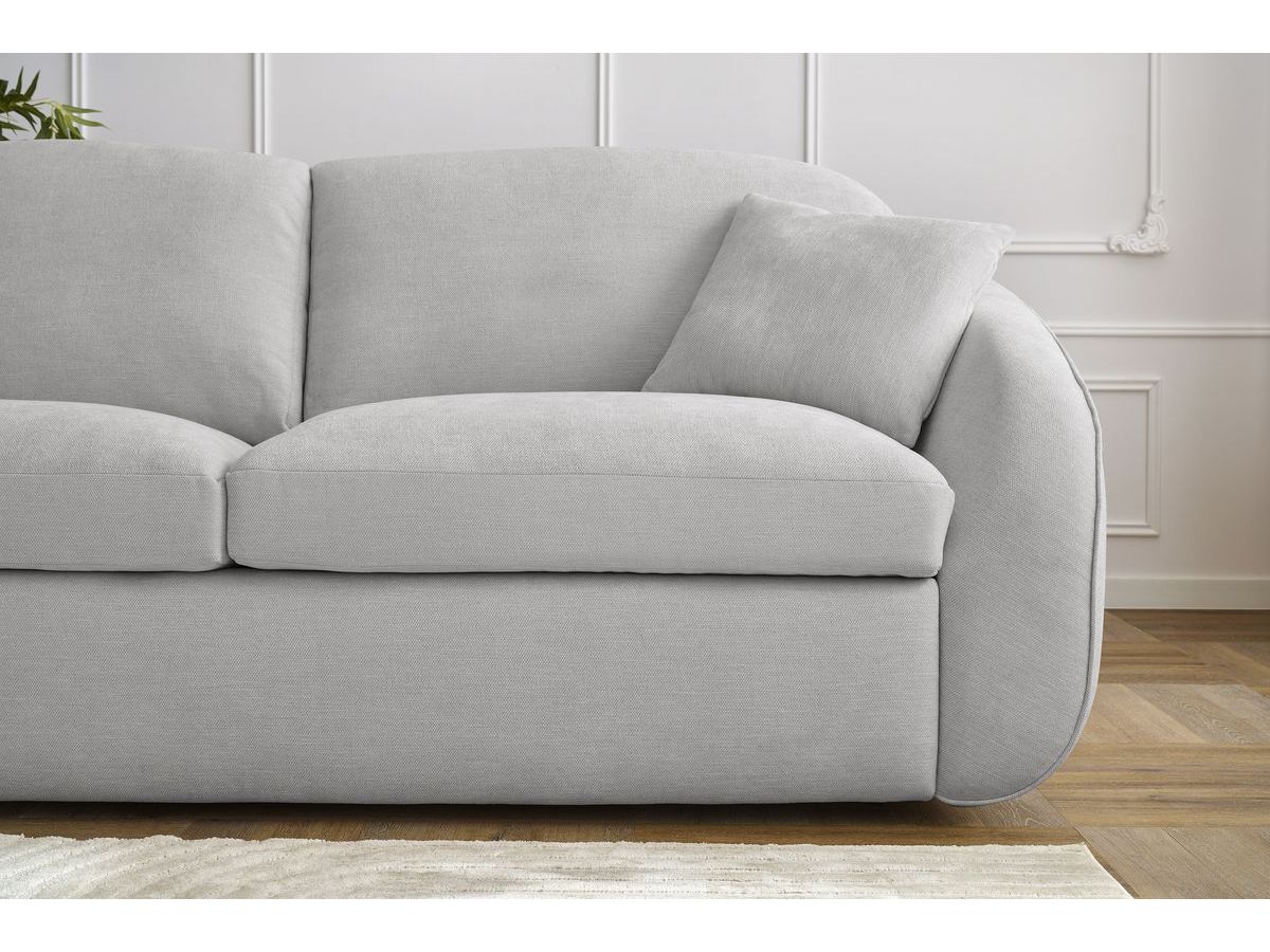 Canapé droit convertible CEZANNE ouverture express tissu lisse