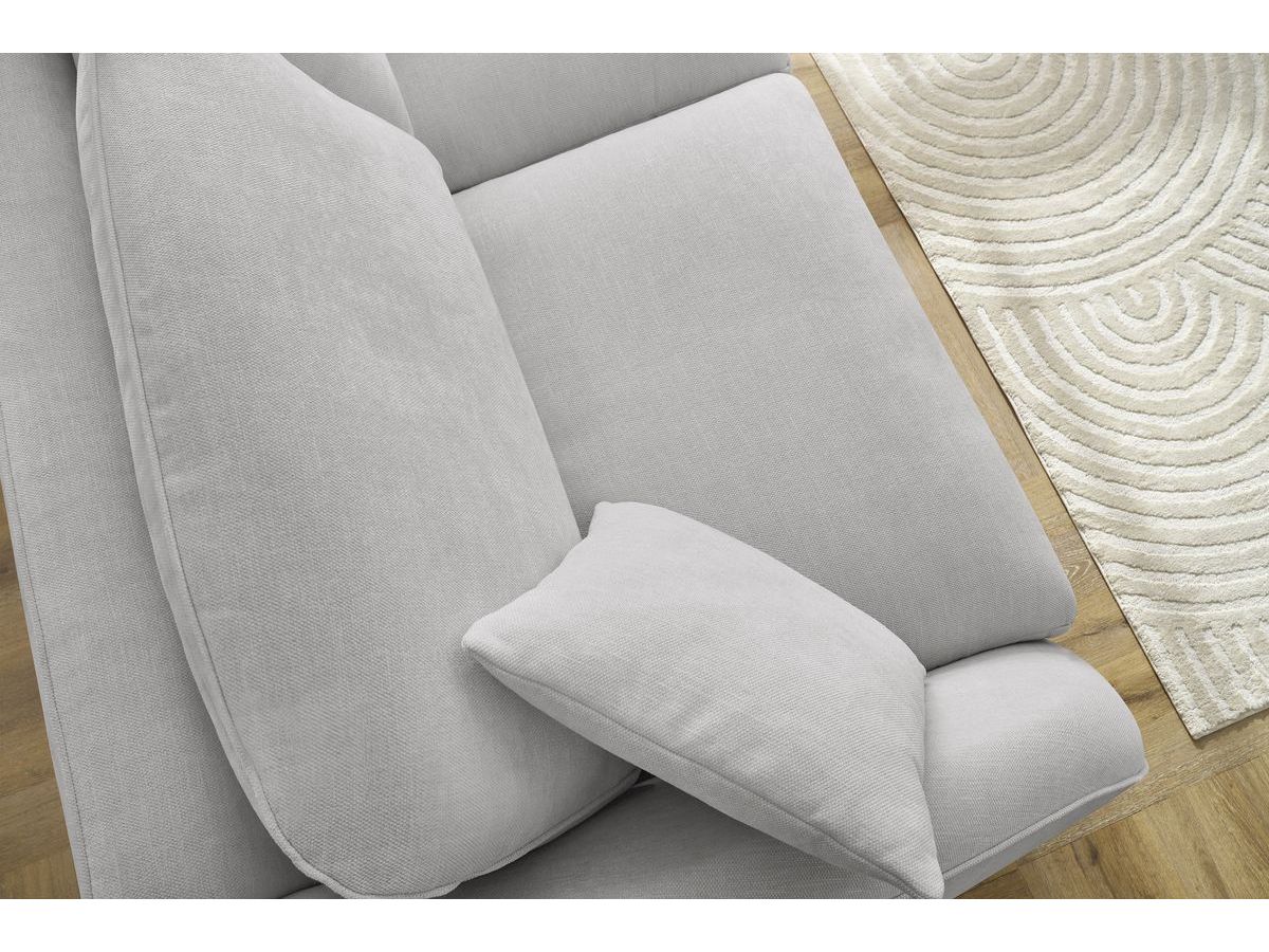 Canapé droit convertible CEZANNE ouverture express tissu lisse