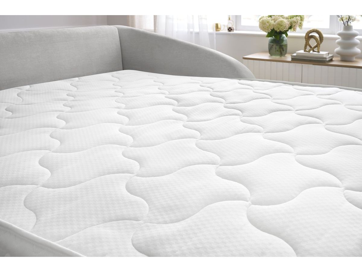 Canapé droit convertible CEZANNE ouverture express tissu lisse