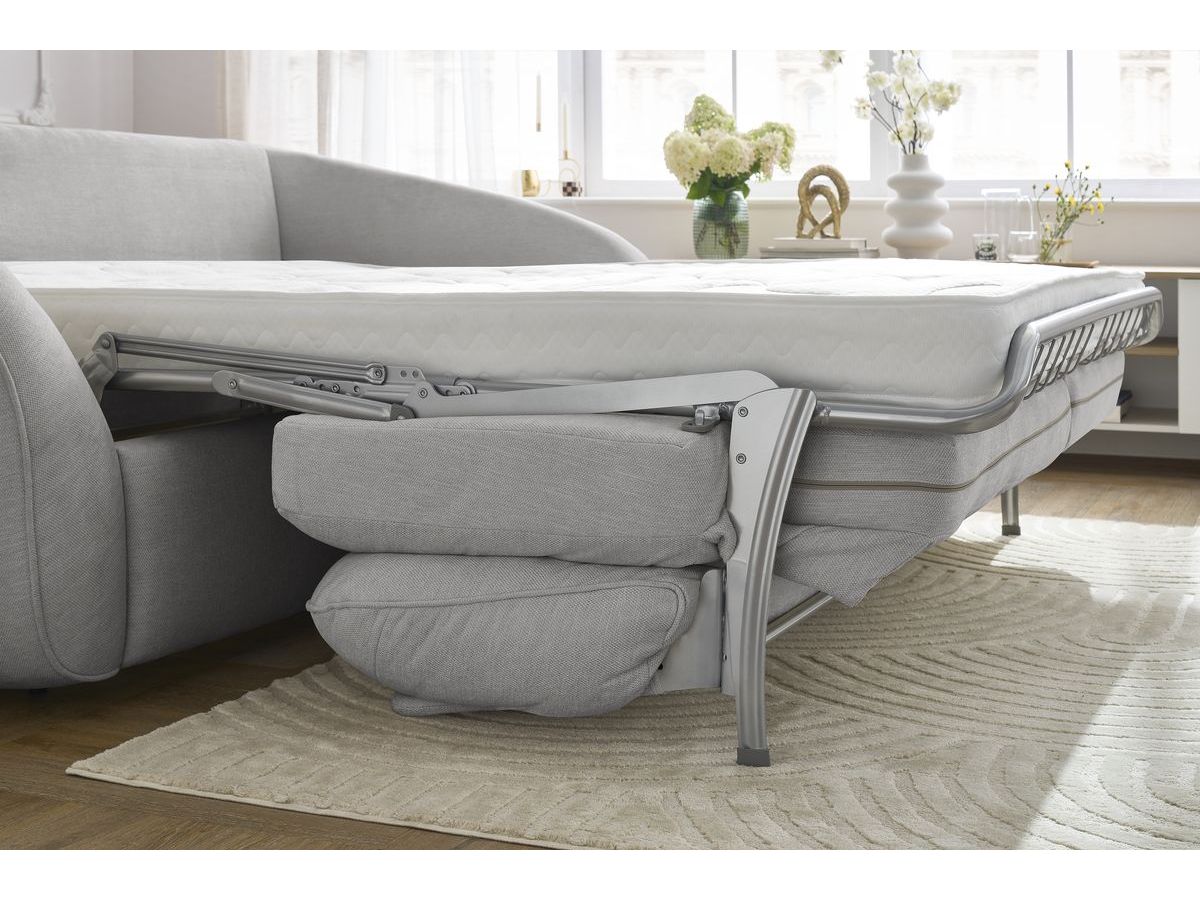 Canapé droit convertible CEZANNE ouverture express tissu lisse