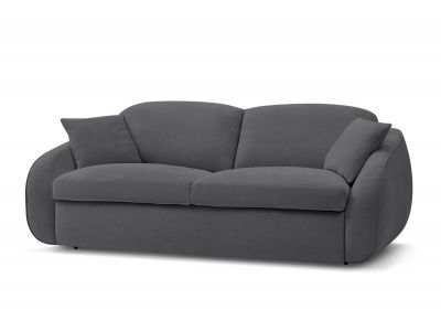 Canapé droit convertible CEZANNE ouverture express tissu lisse