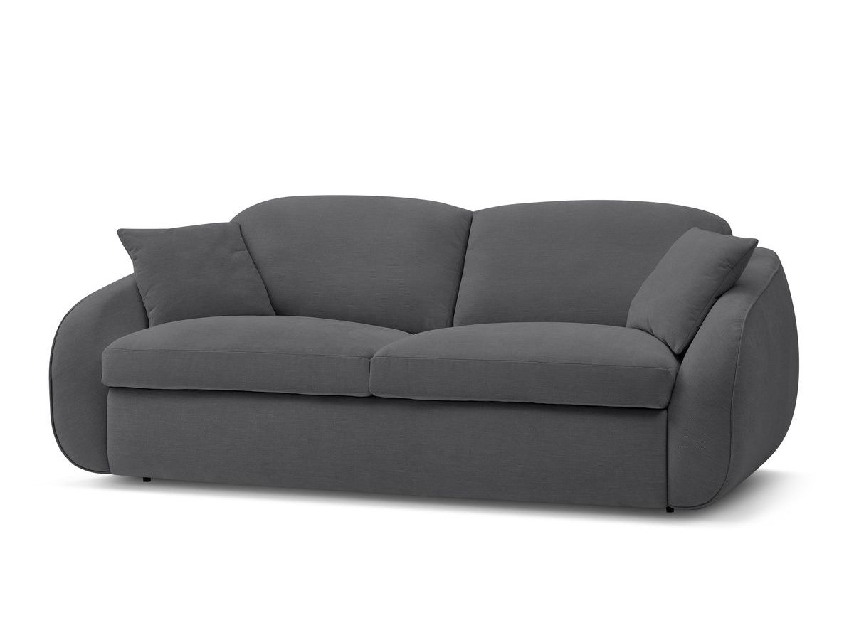 Canapé droit convertible CEZANNE ouverture express tissu lisse