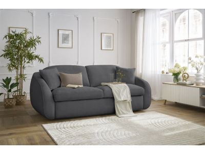 Canapé droit convertible CEZANNE ouverture express tissu lisse