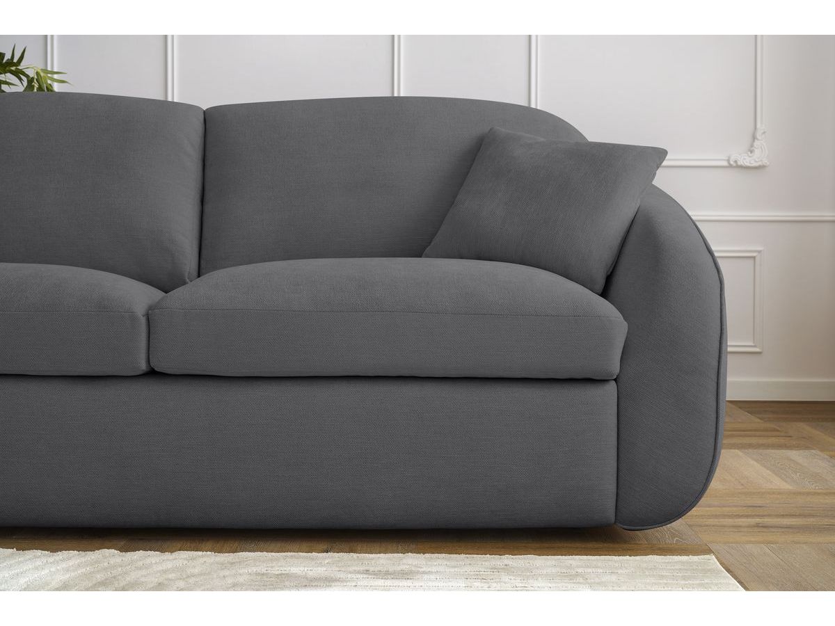 Canapé droit convertible CEZANNE ouverture express tissu lisse