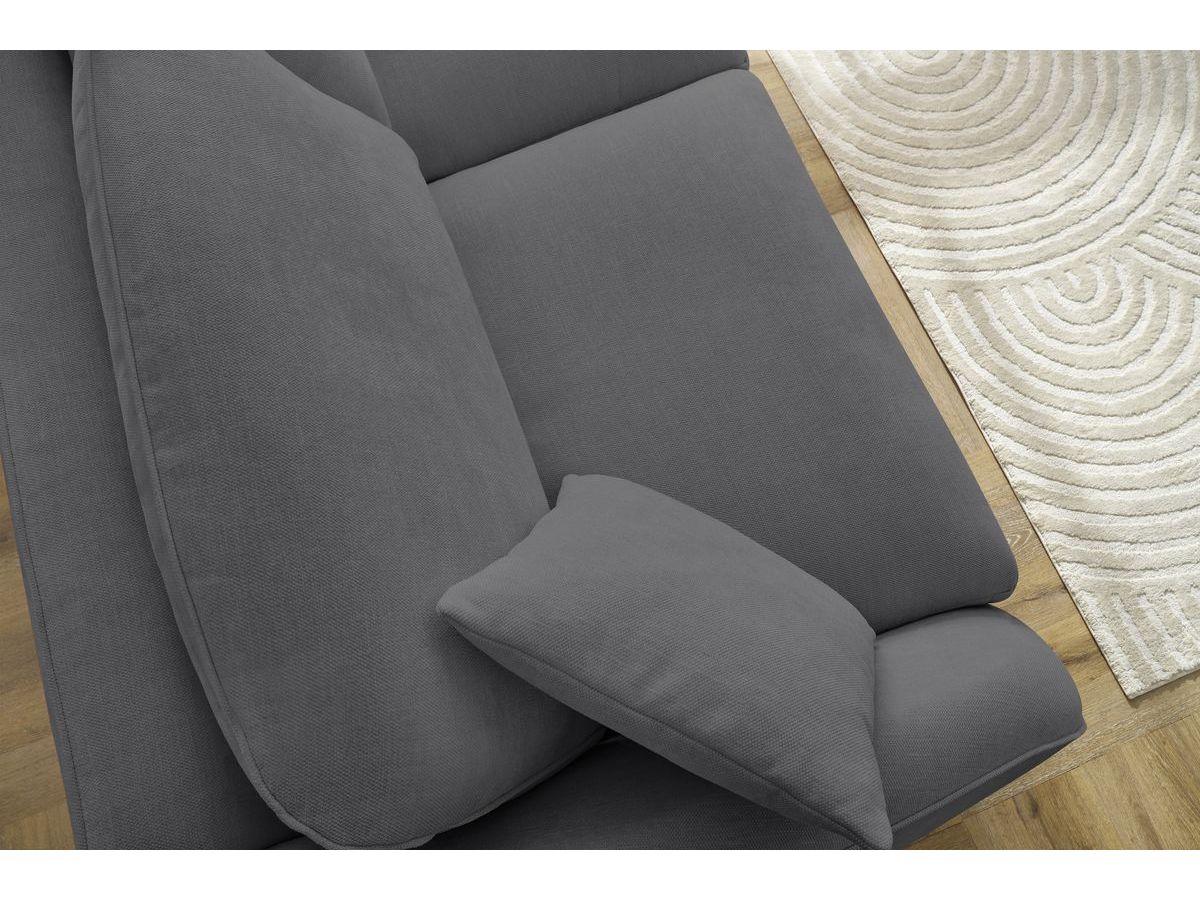 Canapé droit convertible CEZANNE ouverture express tissu lisse