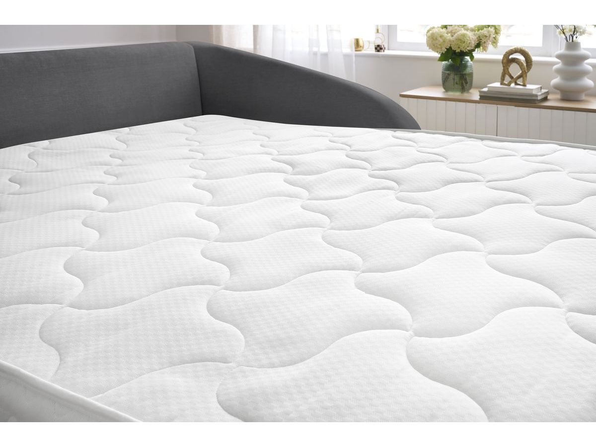 Canapé droit convertible CEZANNE ouverture express tissu lisse