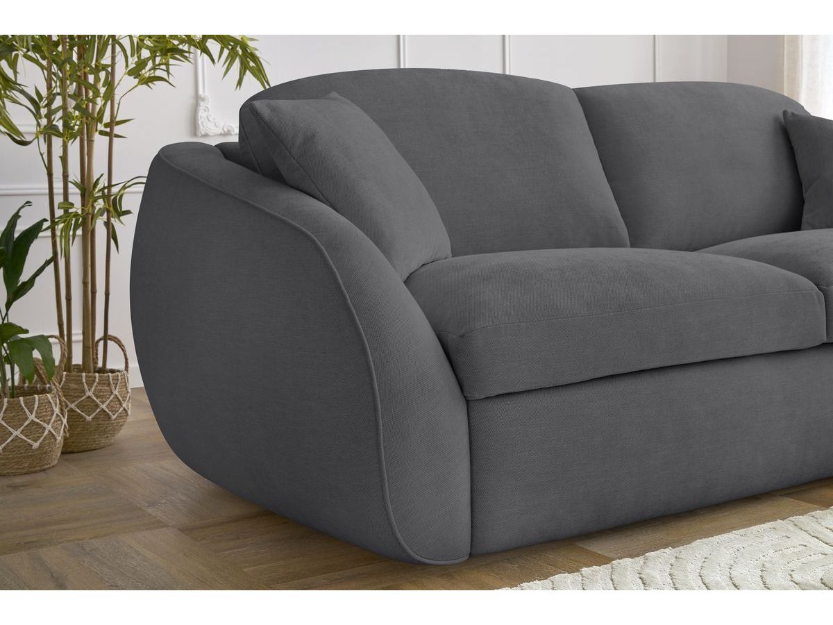 Canapé droit convertible CEZANNE ouverture express tissu lisse
