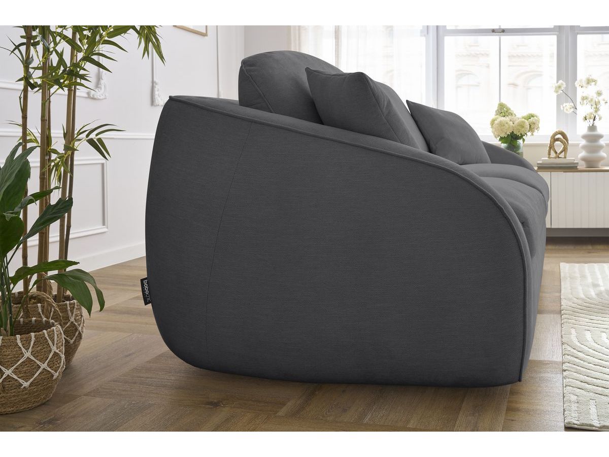 Canapé droit convertible CEZANNE ouverture express tissu lisse