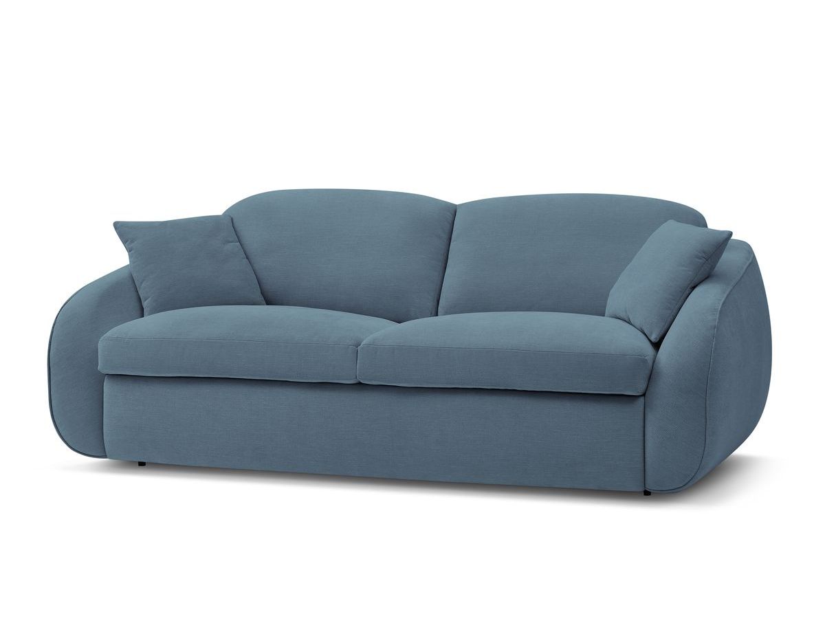 Canapé droit convertible CEZANNE ouverture express tissu lisse