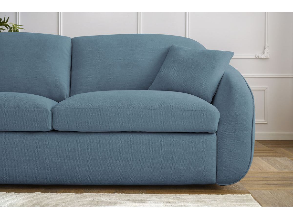 Canapé droit convertible CEZANNE ouverture express tissu lisse