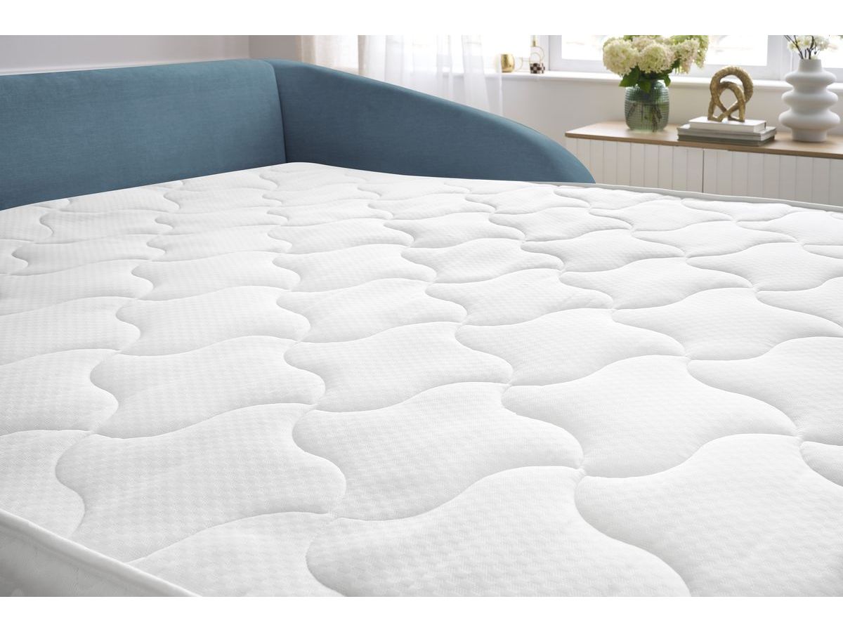 Canapé droit convertible CEZANNE ouverture express tissu lisse