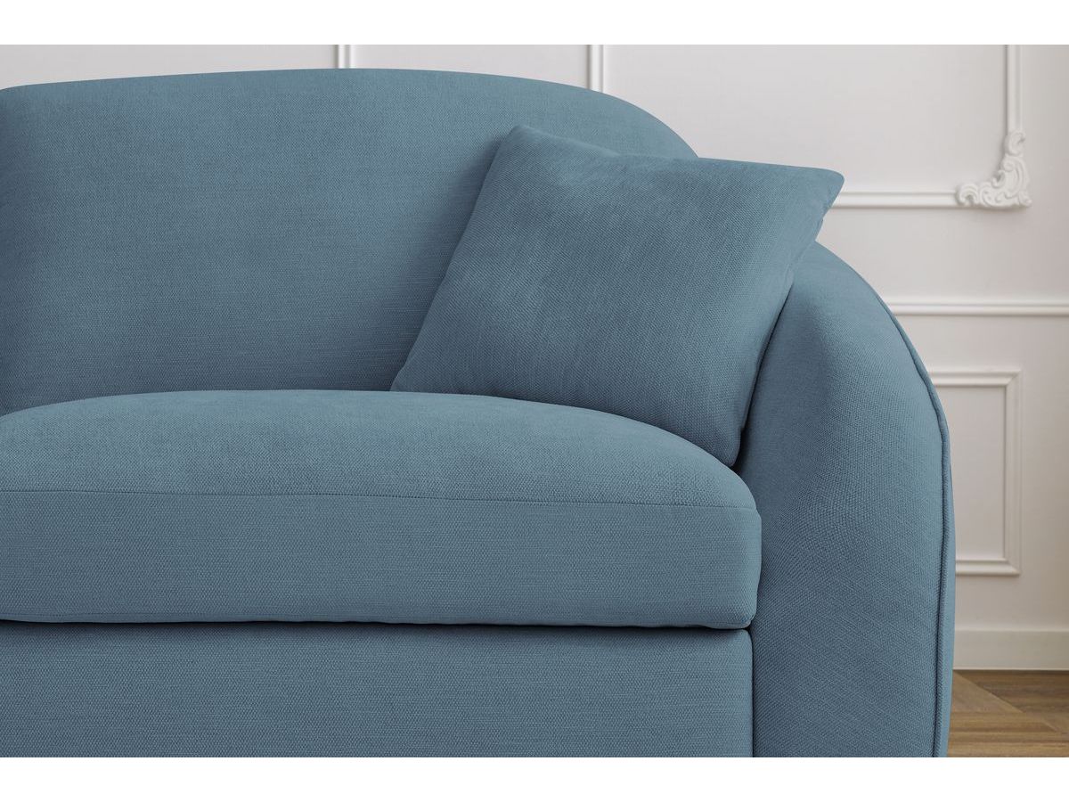 Canapé droit convertible CEZANNE ouverture express tissu lisse