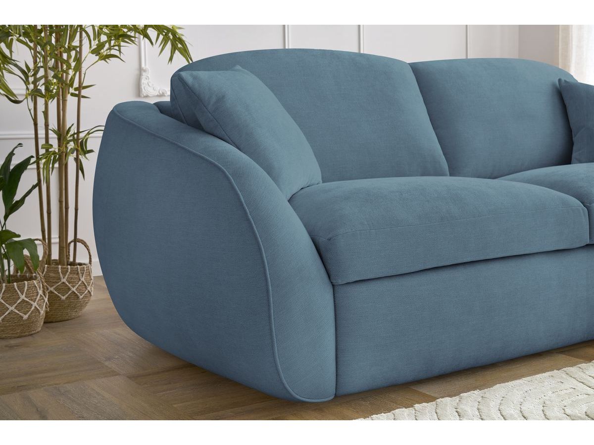 Canapé droit convertible CEZANNE ouverture express tissu lisse